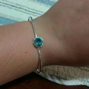 Silver cz bangle bracelet